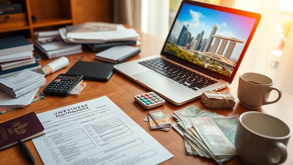 necessary papers and payments